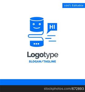Conversational Interfaces, Conversational, Interface, Big Think Blue Solid Logo Template. Place for Tagline