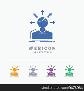 conversion difference, diversity, options, structure, user transition 5 Color Glyph Web Icon Template isolated on white. Vector illustration. Vector EPS10 Abstract Template background
