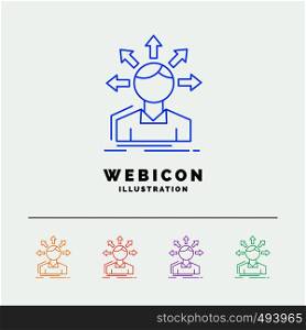 conversion difference, diversity, options, structure, user transition 5 Color Line Web Icon Template isolated on white. Vector illustration. Vector EPS10 Abstract Template background