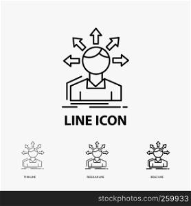 conversion difference, diversity, options, structure, user transition Icon in Thin, Regular and Bold Line Style. Vector illustration