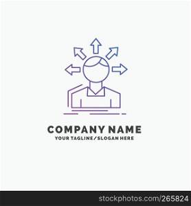 conversion difference, diversity, options, structure, user transition Purple Business Logo Template. Place for Tagline