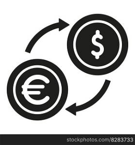 Conversion of money icon simple vector. Bank finance. Coin deposit. Conversion of money icon simple vector. Bank finance