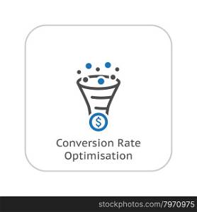 Conversion Rate Optimisation Icon. Business Concept. Flat Design. Isolated Illustration.