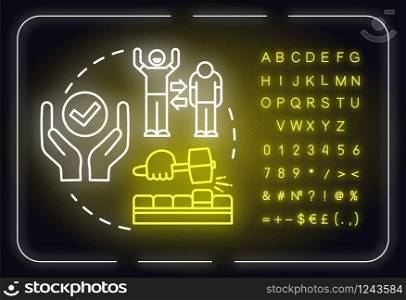 Conversion strategies neon light concept icon. Sales funnel, advertising. Marketing idea. Outer glowing sign with alphabet, numbers and symbols. Vector isolated RGB color illustration