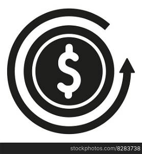 Convert money coin icon simple vector. Bank finance. Business reserve. Convert money coin icon simple vector. Bank finance