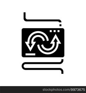 converter and exchange glyph icon vector. converter and exchange sign. isolated contour symbol black illustration. converter and exchange glyph icon vector illustration