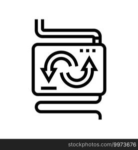 converter and exchange line icon vector. converter and exchange sign. isolated contour symbol black illustration. converter and exchange line icon vector illustration