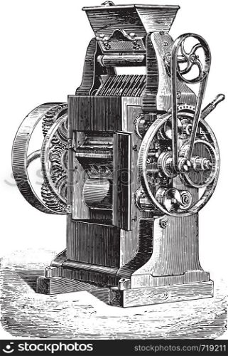 Converter, Ganz system, three cylinders, vintage engraved illustration. Industrial encyclopedia E.-O. Lami - 1875.