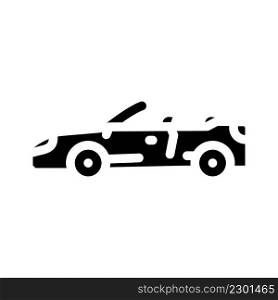 convertible cabriolet car glyph icon vector. convertible cabriolet car sign. isolated contour symbol black illustration. convertible cabriolet car glyph icon vector illustration