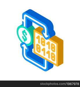 converting digital money into paper isometric icon vector. converting digital money into paper sign. isolated symbol illustration. converting digital money into paper isometric icon vector illustration