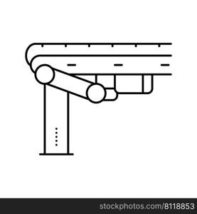 conveyor belt line icon vector. conveyor belt sign. isolated contour symbol black illustration. conveyor belt line icon vector illustration