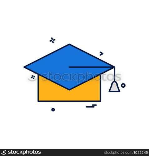 Convocation cap icon design vector