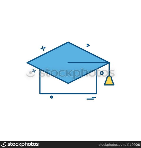Convocation cap icon design vector