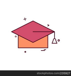 Convocation cap icon design vector