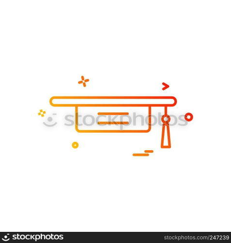 Convocation cap icon design vector