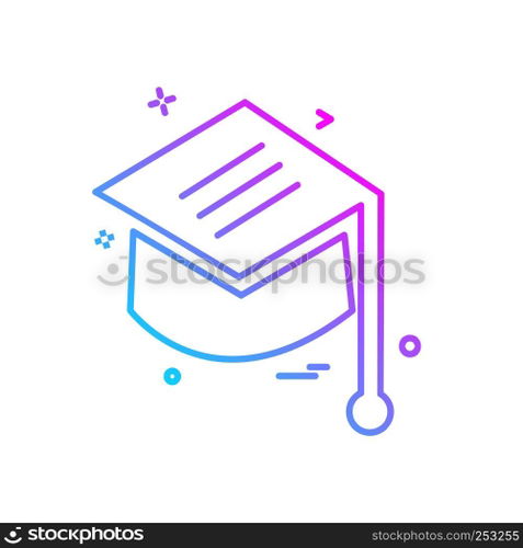 Convocation cap icon design vector