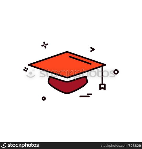 Convocation cap icon design vector