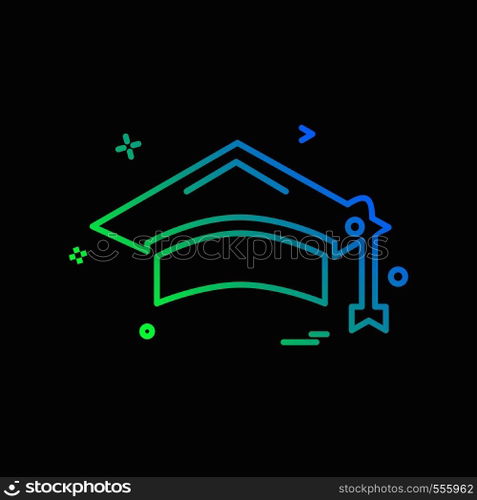 Convocation cap icon design vector