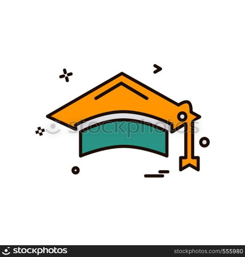 Convocation cap icon design vector