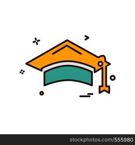 Convocation cap icon design vector