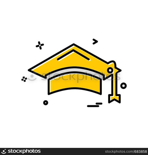 Convocation cap icon design vector