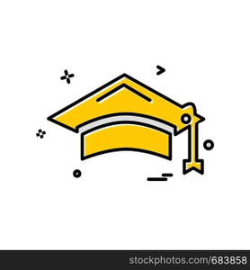 Convocation cap icon design vector