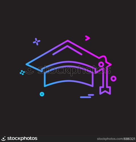 Convocation cap icon design vector