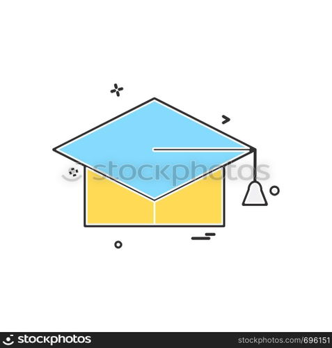 Convocation cap icon design vector