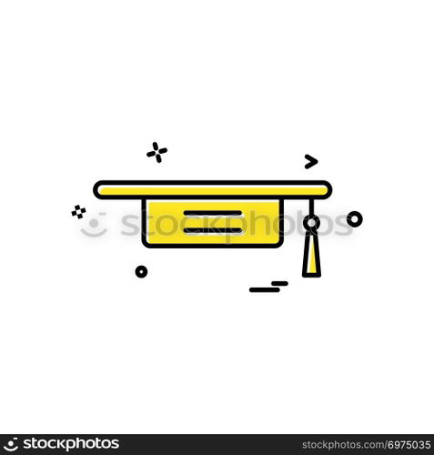 Convocation cap icon design vector