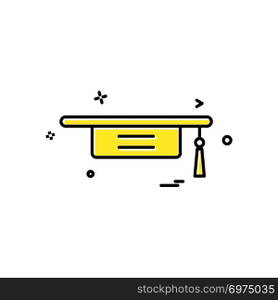 Convocation cap icon design vector