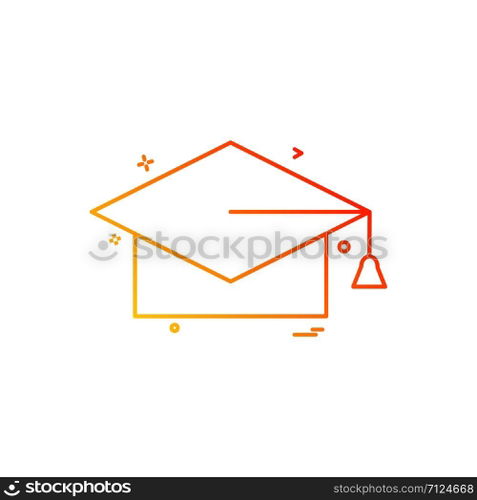 Convocation cap icon design vector 