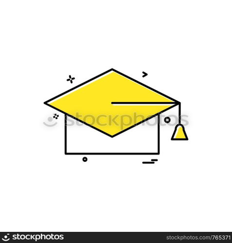 Convocation cap icon design vector 