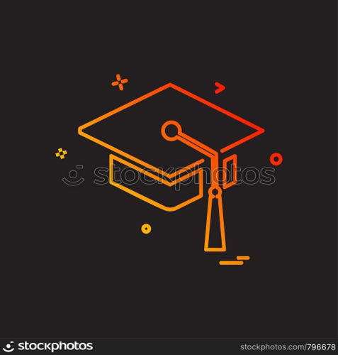 Convocation cap icon design vector