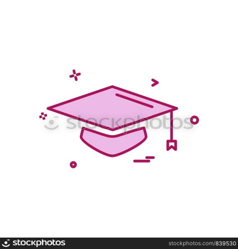 Convocation cap icon design vector