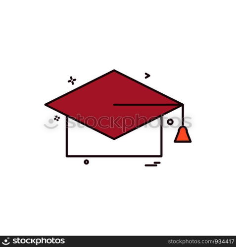 Convocation cap icon design vector 