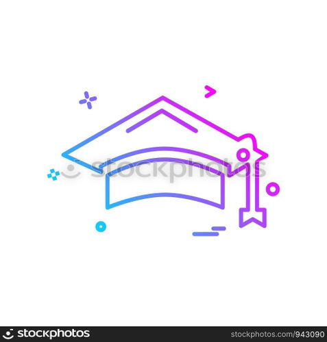Convocation cap icon design vector