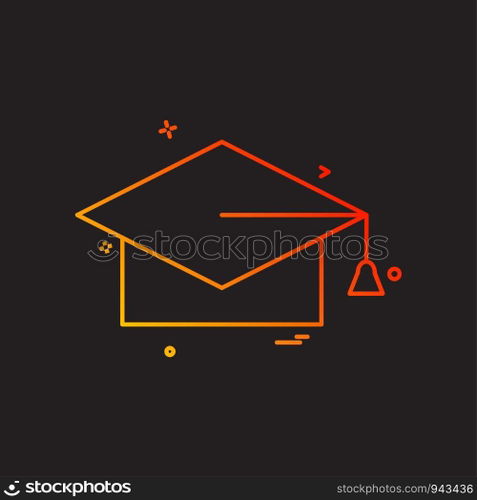 Convocation cap icon design vector