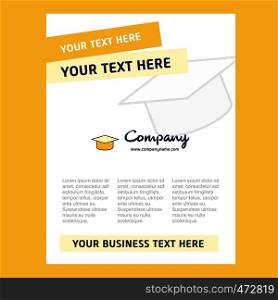 Convocation cap Title Page Design for Company profile ,annual report, presentations, leaflet, Brochure Vector Background