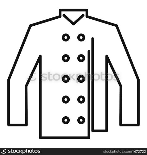 Cook chef shirt icon. Outline cook chef shirt vector icon for web design isolated on white background. Cook chef shirt icon, outline style