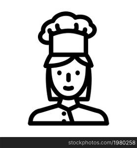 cook chef woman line icon vector. cook chef woman sign. isolated contour symbol black illustration. cook chef woman line icon vector illustration