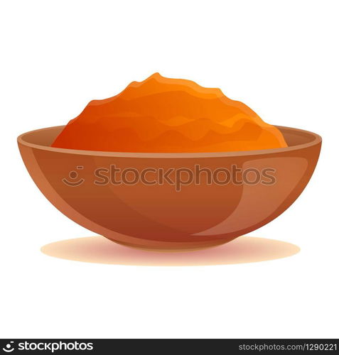 Cook condiment bowl icon. Cartoon of cook condiment bowl vector icon for web design isolated on white background. Cook condiment bowl icon, cartoon style