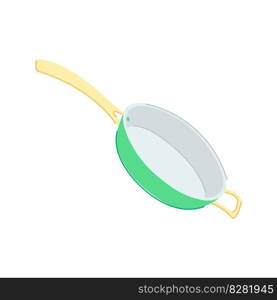 cook frying pan cartoon. view chef, empty food cook frying pan sign. isolated symbol vector illustration. cook frying pan cartoon vector illustration