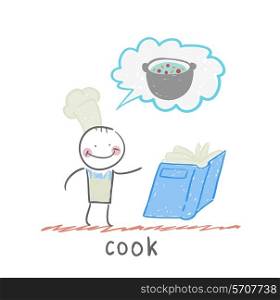cook. Fun cartoon style illustration. The situation of life.