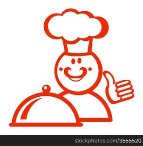 Cook icon red color for design