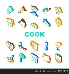 Cook Instruction For Prepare Food Icons Set Vector. Pepper And Salt, Milk And Sugar Add, Adding Olive Oil And Water In Dish, Lemon Juice And Spice Cook Instruction Isometric Sign Color Illustrations. Cook Instruction For Prepare Food Icons Set Vector