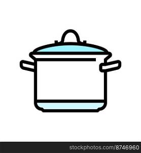 cook pot cooking color icon vector. cook pot cooking sign. isolated symbol illustration. cook pot cooking color icon vector illustration
