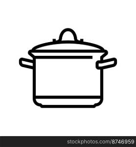 cook pot cooking line icon vector. cook pot cooking sign. isolated contour symbol black illustration. cook pot cooking line icon vector illustration