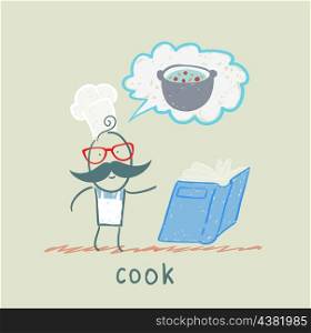 cook reads soup recipe