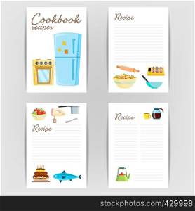 Cookbook Vector. Recipe Kitchen Cookbook Card Page. Blank For Text. Illustration. Cookbook Vector. Recipe Kitchen Cookbook Card Page. Blank For Text. Flat Illustration