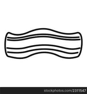 Cooked bacon icon outline vector. Slice meat. Food fried. Cooked bacon icon outline vector. Slice meat